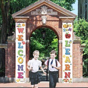 WELCOME BACK TO SCHOOL HANGING BANNERS -READY TO LEARN DOOR WALL SIGN CLASSROOM